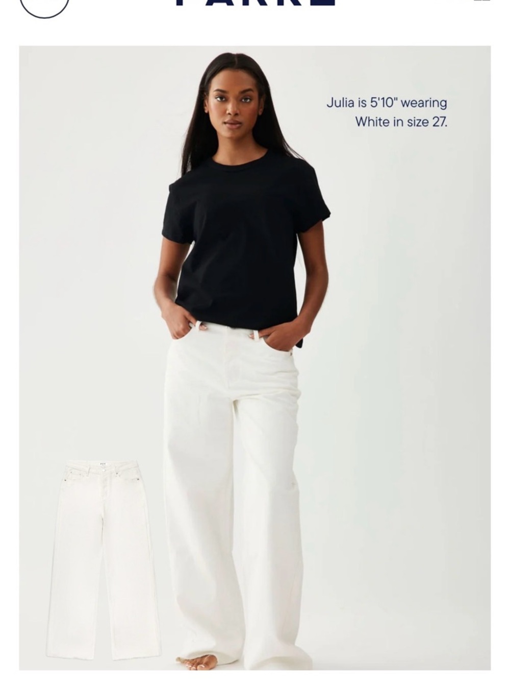 ISO Parke Low Rise Baggy Jeans In White